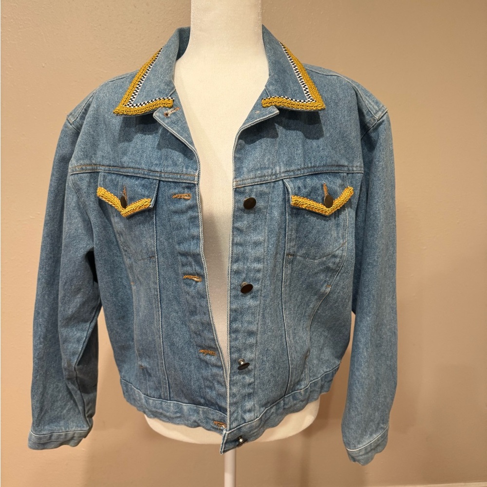 Vintage Kolorway USA Denim Jacket with Colorful Embroidered Art - Picture 7 of 8